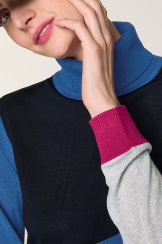 Pull en mérinos - Bleu