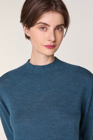 Merinoswollen Trui - Indigoblauw