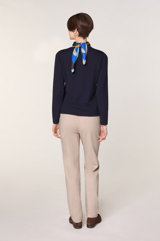 Merinoswollen Trui - Marineblauw