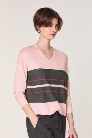 Pull en mérinos - Rose