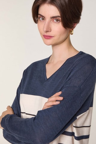 Pull en mérinos - Bleu marine