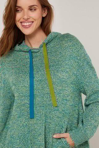 Trui met Capuchon - Gemêleerd Donkergroen