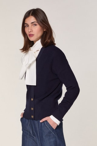 Gilet en mérinos - Bleu marine