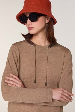 Merinoswollen Trui - Gemêleerd Beige