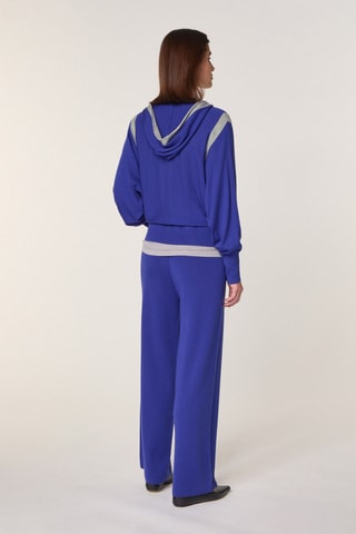 Gilet à capuche en mérinos - Bleu foncé