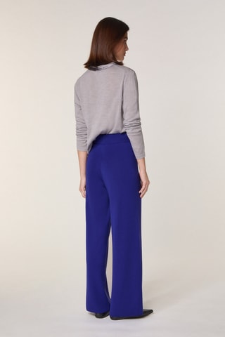 Pantalon en mérinos taille haute - Bleu foncé