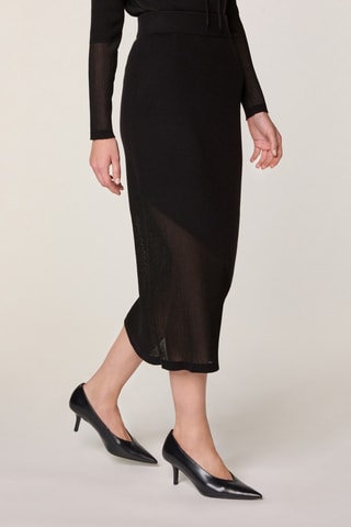 Jupe fourreau en laine - Noir