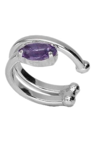 Earcuff Argent et tanzanite