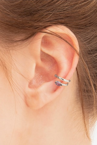 Earcuff Argent et tanzanite