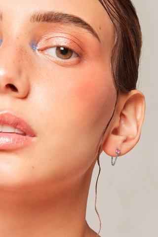 Boucles d'oreilles ornées de cristaux Swarovski - Argent