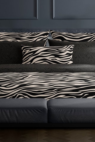 Fronha de travesseiro em cetim de algodão 80 fios/cm² Cebra - Castanho