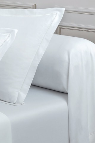 Fronha de travesseiro em cetim de algodão 80 fios/cm² - Branco