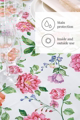 Toalha de mesa anti-nódoas Doule impatients - Verde e rosa