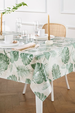 Toalha de mesa anti-nódoas Forêt - Verde e banco