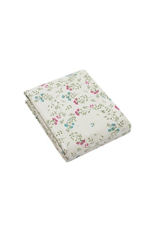 Toalha de mesa revestida anti-nódoas Fleurs estivales - Branco