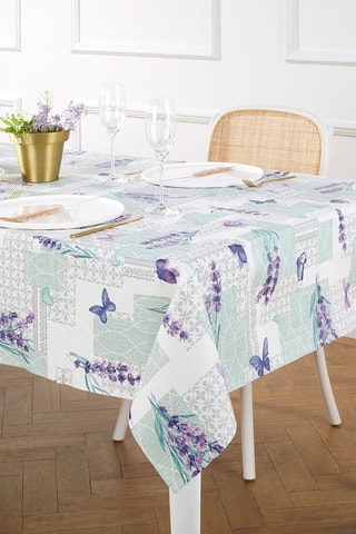 Toalha de mesa em plástico Symphonie lavande - Cinzento claro e violeta