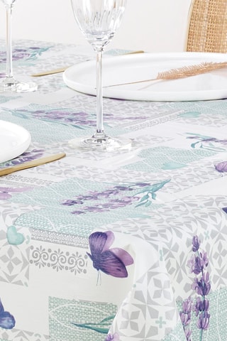 Toalha de mesa em plástico Symphonie lavande - Cinzento claro e violeta