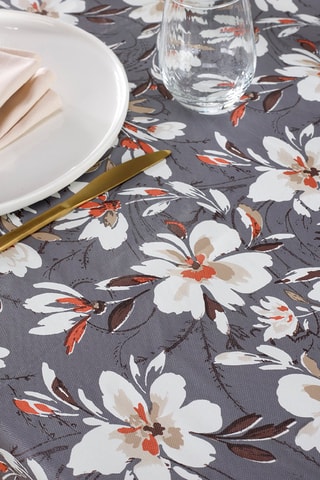 Toalha de mesa em plástico Éclat de nature - Cinzento escuro e branco