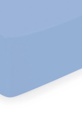 Lençol-capa de cetim em algodão 79 fios/cm² - Azul-claro