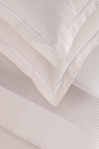 2 fronhas em cetim de algodão 80 fios/cm² Dauphine - Toupeira e branco