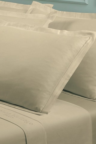 2 fronhas em cetim de algodão 80 fios/cm²  - Caqui claro