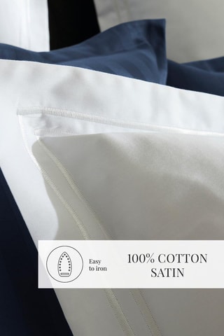 Conjunto de edredão em cetim de algodão 80 fios/cm² Paris Branco