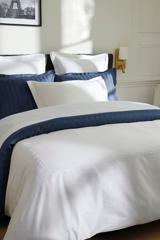 Lençol liso em cetim de algodão 80 fios/cm² Paris - Branco