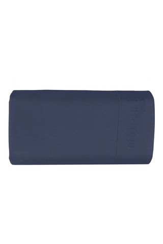 Lençol liso em cetim de algodão 80 fios/cm² - Azul-marinho