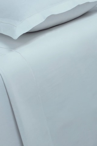 Lençol liso em cetim de algodão 80 fios/cm² - Azul-celeste