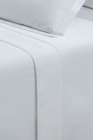 Lençol liso em cetim de algodão 80 fios/cm² - Branco