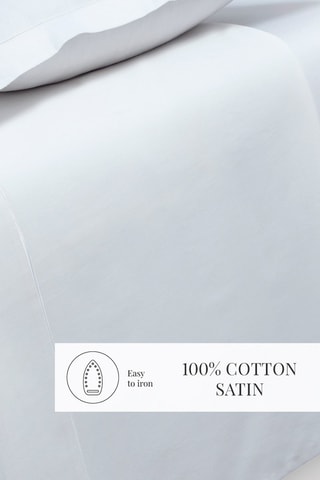 Lençol liso em cetim de algodão 80 fios/cm² - Branco