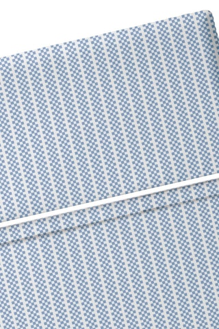 Lençol liso em percal de algodão 80 fios/cm² Dauphine - Azul-celeste e branco