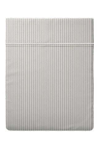 Lençol liso em percal de algodão 80 fios/cm² Dauphine - Toupeira e branco