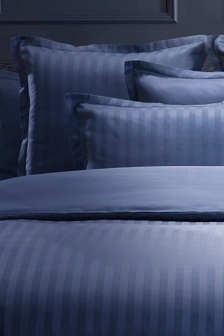 Lençol liso em cetim de algodão 80 fios/cm² - Azul-marinho