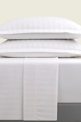 Conjunto de lençóis em cetim de algodão 80 fios/cm² - Branco