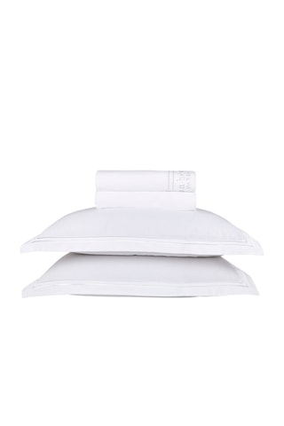 Conjunto de lençóis em cetim de algodão 80 fios/cm² Paris - Branco