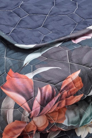 Colcha de algodão Fleur de miel - Azul-escuro