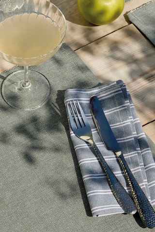 6 guardanapos Finn - Azul-celeste e branco - 40 x 40 cm