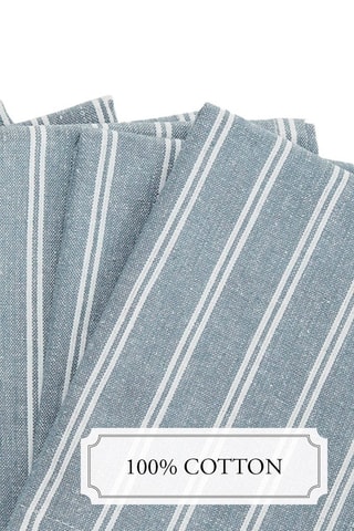 6 guardanapos Finn - Azul-celeste e branco - 40 x 40 cm