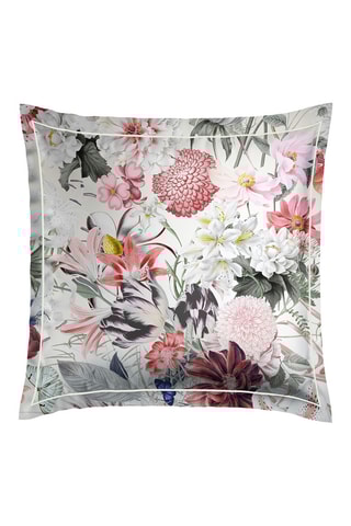 2 fronhas em cetim de algodão 80 fios/cm² Fleurs éclatantes - Branco