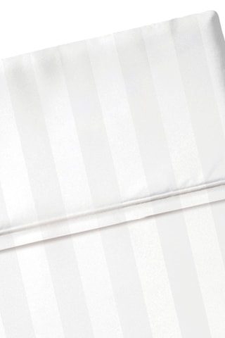 Lençol liso em cetim de algodão 80 fios/cm² Doby stripe - Branco
