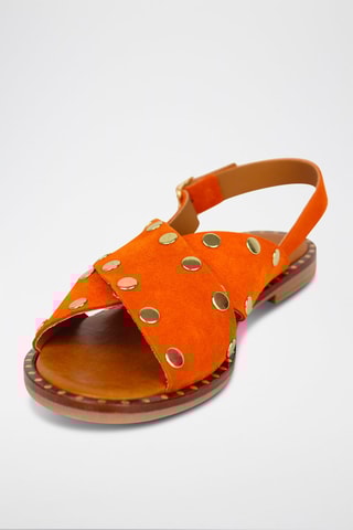 Sandálias em raspa de couro Uzzi - Laranja