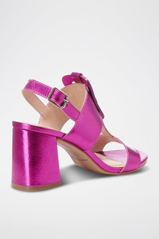 Sandálias de salto em couro Eve - Fúcsia