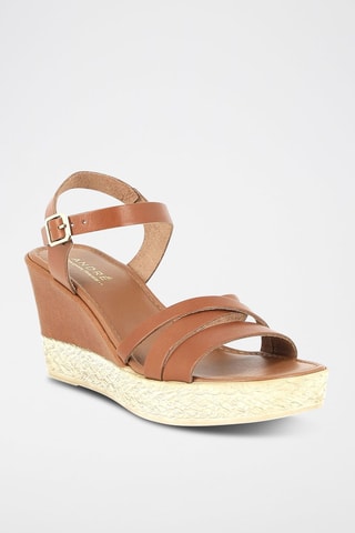 Sandálias de cunha Robyn - Camel