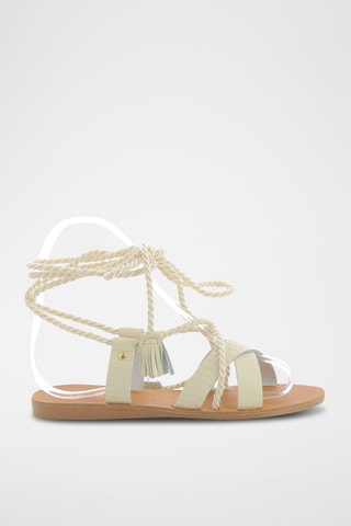 Sandálias em couro Rococo - Bege