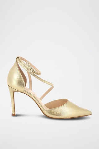 Sandálias de salto em couro Endiablée - Dourado