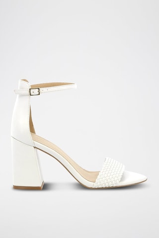 Sandálias de salto em couro Rosabelle - Branco