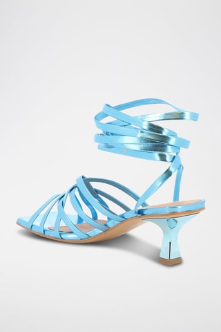 Sandálias de salto em couro Emilya - Azul