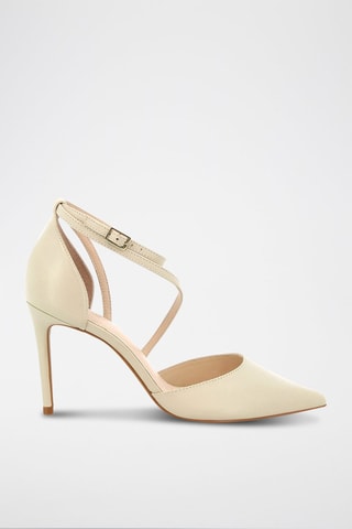 Sandálias de salto em couro Endiablée - Bege