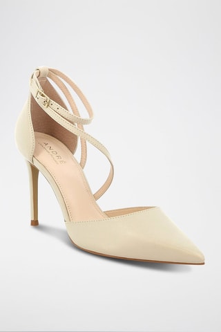 Sandálias de salto em couro Endiablée - Bege